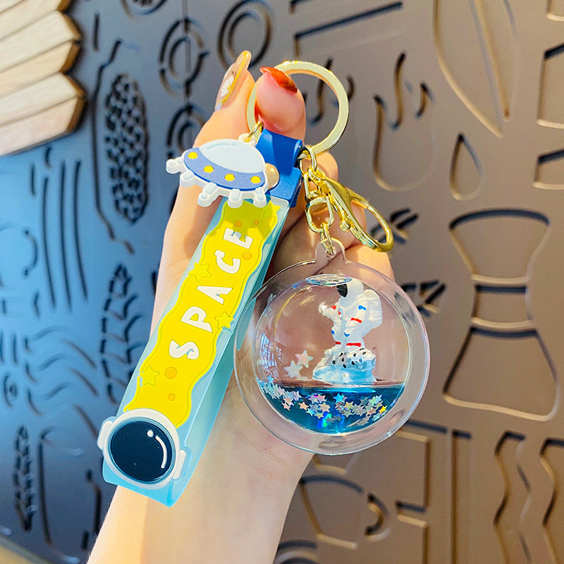 Wholesale Acrylic Creative Liquid Astronaut Floating Keychain